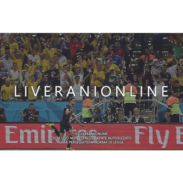 (140626) -- SAO PAULO, June 26, 2014 () -- Belgium\'s Jan Vertonghen celebrates his goal during a Group H match between Korea Republic and Belgium of 2014 FIFA World Cup at the Arena de Sao Paulo Stadium in Sao Paulo, Brazil, on June 26, 2014. Belgium won 1-0 over Korea Republic on Thursday. Belgium and Algeria enter Round of 16 from Group H. (/Li Ga)(pcy) ©PHOTOSHOT/Agenzia Aldo Liverani sas - ITALY ONLY - EDITORIAL USE ONLY - Corea del Sud Vs Belgio Coppa del Mondo 2014 partita del Gruppo H FIFA World Cup 2014 allo Stadio Arena di Sao Paulo, in Brasile, il 26 giugno 2014