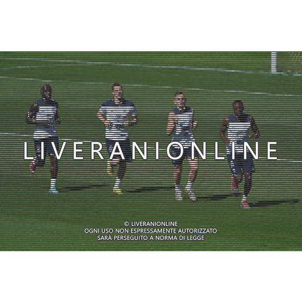 Groupe France - Bakary SAGNA / Morgan SCHNEIDERLIN / Lucas DIGNE / Blaise MATUIDI - 27.06.2014 - Entrainement Equipe de France - Coupe du Monde 2014 - Photo : Dave Winter / Icon Sport