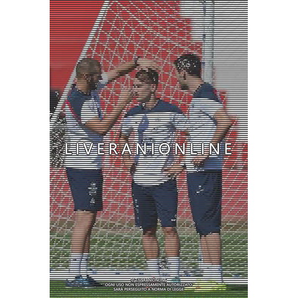 Karim BENZEMA / Antoine GRIEZMANN / Hugo LLORIS - 27.06.2014 - Entrainement Equipe de France - Coupe du Monde 2014 - Photo : Dave Winter / Icon Sport