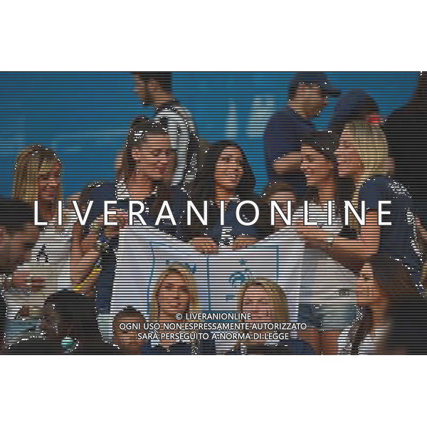 Copines des joueurs / Derriere: Fiona CABAYE / copine de Loic REMY / Mazda MAGUI / Ludivine SAGNA / Sandra EVRA Devant: Elodie MAVUBA / Ludivine DEBUCHY - 25.06.2014 - France / Equateur - Coupe du Monde 2014 - Photo : Dave Winter / Icon Sport AG ALDO LIVERANI SAS ONLY ITALY