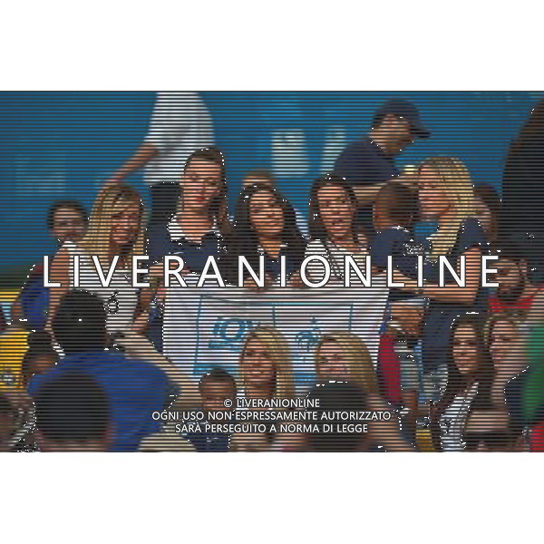 Derriere: Fiona CABAYE / copine de Loic REMY / Mazda MAGUI / Ludivine SAGNA / Sandra EVRA - Devant: Elodie MAVUBA / Ludivine DEBUCHY / copine de Paul POGBA / Camille TYTGAT - 25.06.2014 - France / Equateur - Coupe du Monde 2014 - Photo : Dave Winter / Icon Sport AG ALDO LIVERANI SAS ONLY ITALY