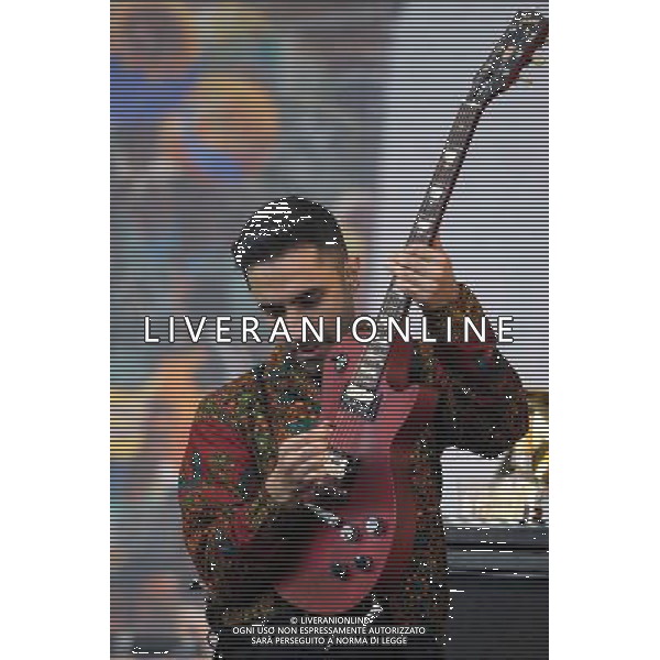 Pilton, UK, 27/06/2014 : Performances at Glastonbury Festival . Rudimental plays. Person Pictured: Amir Amor. AG ALDO LIVERANI SAS ONLY ITALY