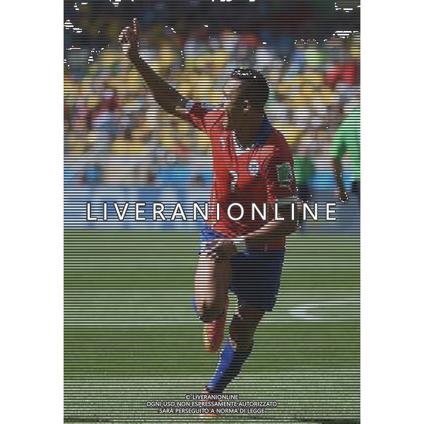 (140628) -- BELO HORIZONTE, June 28, 2014 () -- Chile\'s Alexis Sanchez celebrates the goal during a Round of 16 match between Brazil and Chile of 2014 FIFA World Cup at the Estadio Mineirao Stadium in Belo Horizonte, Brazil, on June 28, 2014.(/Liu Dawei)(rh) AG ALDO LIVERANI SAS ONLY ITALY