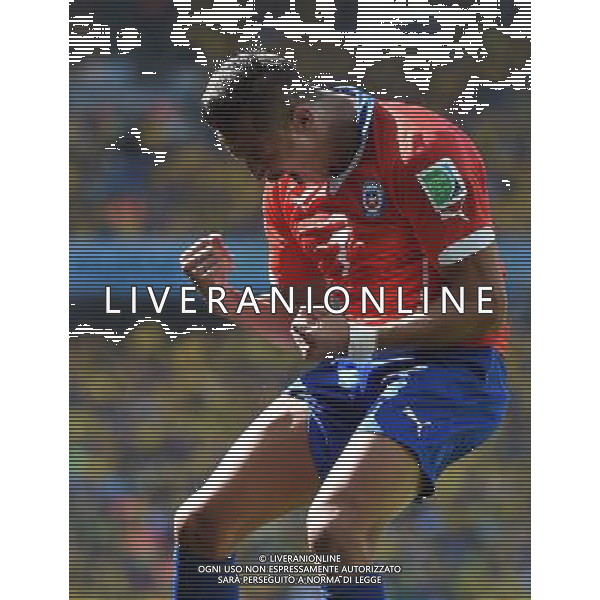 (140628) -- BELO HORIZONTE, June 28, 2014 () -- Chile\'s Alexis Sanchez celebrates the goal during a Round of 16 match between Brazil and Chile of 2014 FIFA World Cup at the Estadio Mineirao Stadium in Belo Horizonte, Brazil, on June 28, 2014.(/Liu Dawei)(rh) AG ALDO LIVERANI SAS ONLY ITALY