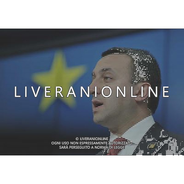 (140627) -- BRUSSELS, June 27, 2014 () -- Georgian Prime Minister Irakli Garibashvili addresses a press conference during the second day of the EU Summit at its headquaters in Brussels, Belgium, 27 June 2014. EU signs association agreements with Ukraine, Georgia and Moldova here on Friday, setting the stage for closer political ties and free trade between them. (/Ye Pingfan) AG ALDO LIVERANI SAS ONLY ITALY