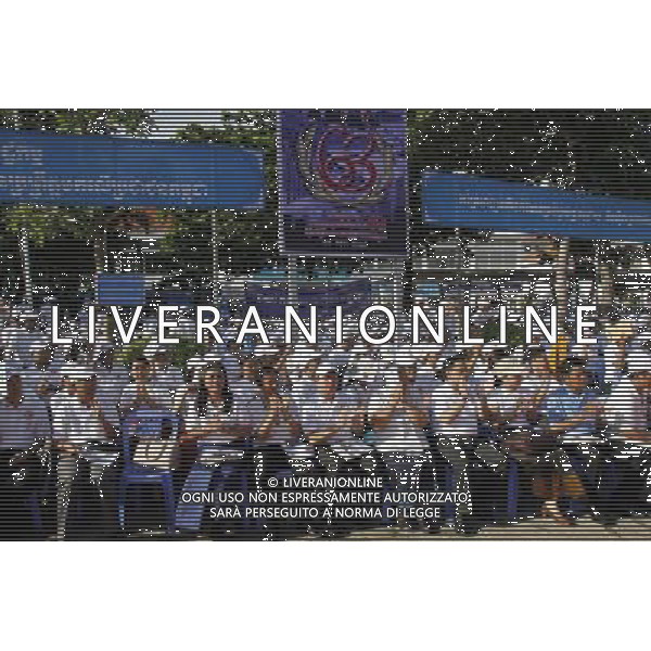 (140628) -- PHNOM PENH, June 28, 2014 () -- Members of the ruling Cambodian People\'s Party (CPP) attend the commemoration of the party\'s 63rd anniversary in Phnom Penh, Cambodia, June 28, 2014. (/Sovannara) ©PHOTOSHOT/AGENZIA ALDO LIVERANI SAS - ITALY ONLY - EDITORIAL USE ONLY - Commemorazione del 63mo anniversario del partito del popolo cambogiano (CPP), a Phnom Penh, Cambogia, 28 giugno 2014