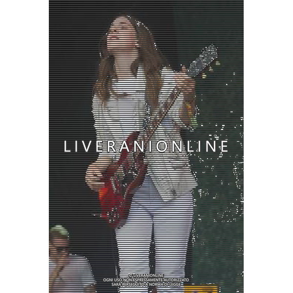 Californian sister trio Haim perform at Glastonbury Festival 2014, Worthy Farm, Pilton, Somerset, UK on Friday 27th June 2014. AG ALDO LIVERANI SAS ONLY ITALY