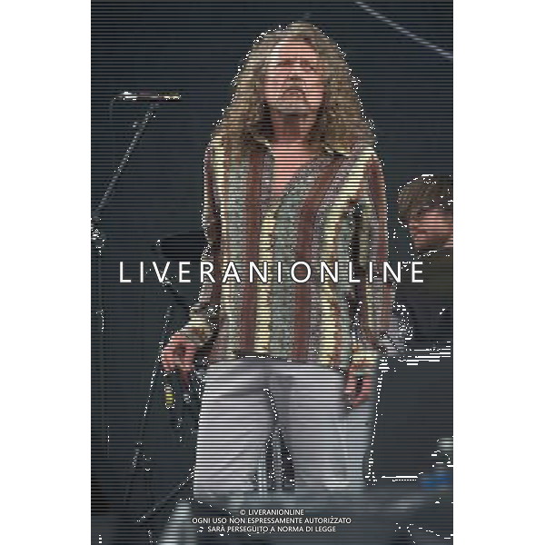 English singer-songwriterand Led Zeppelin vocalist Robert Plant (CBE) performs on The Pyramid Stage at Glastonbury Festival 2014, Worthy Farm, Pilton, Somerset, UK on Saturday 28th June 2014. AG ALDO LIVERANI SAS ONLY ITALY