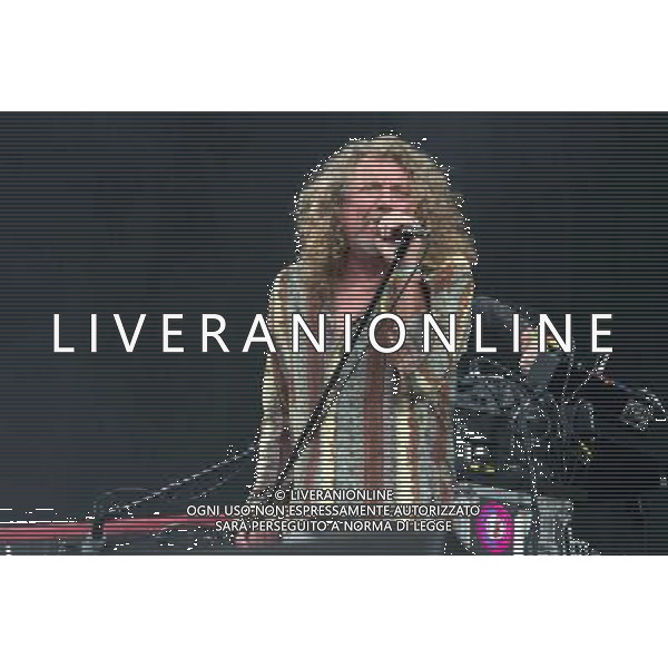 English singer-songwriterand Led Zeppelin vocalist Robert Plant (CBE) performs on The Pyramid Stage at Glastonbury Festival 2014, Worthy Farm, Pilton, Somerset, UK on Saturday 28th June 2014. AG ALDO LIVERANI SAS ONLY ITALY