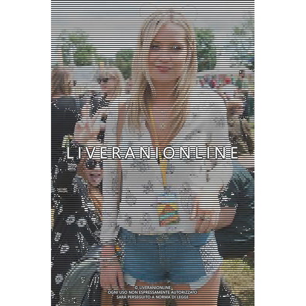 Laura Whitmore backstage at Glastonbury Festival 2014, Worthy Farm, Pilton, Somerset, UK on Friday 27th June 2014. ©PHOTOSHOT/Agenzia Aldo Liverani sas - ITALY ONLY - EDITORIAL USE ONLY