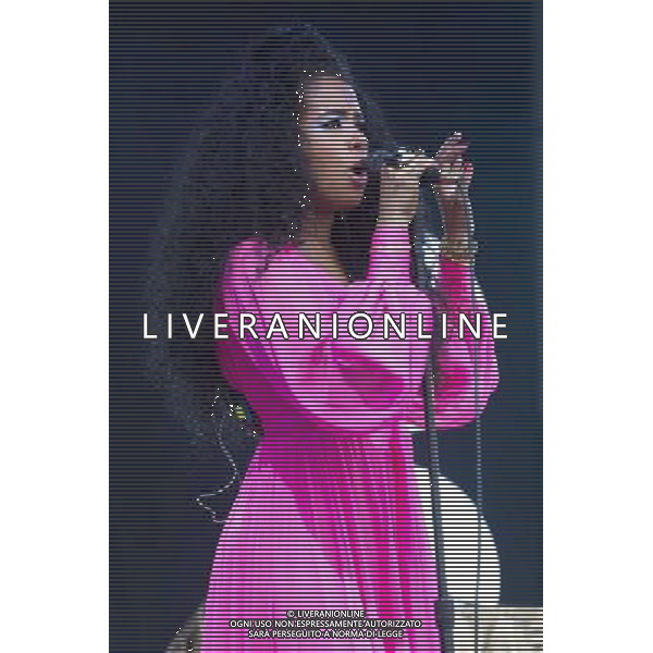 American singer-songwriter Kelis (born Kelis Rogers) performing on The Pyramid Stage at Glastonbury Festival 2014, Worthy Farm, Pilton, Somerset, UK on Saturday 28th June 2014. ©PHOTOSHOT/Agenzia Aldo Liverani sas - ITALY ONLY - EDITORIAL USE ONLY