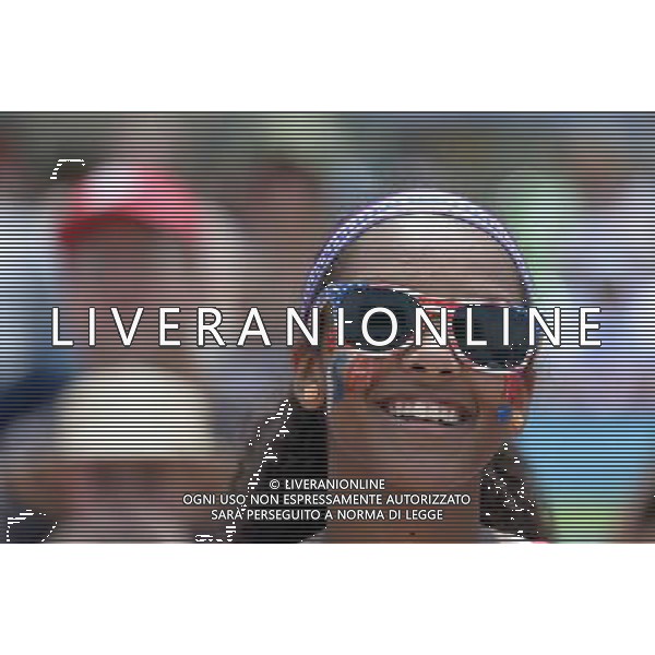 (140626) -- WASHINGTON D.C., June 26, 2014 () -- A supporter of the U.S. reacts as she watches the broadcast of a Group G match between the U.S. and Germany of 2014 FIFA World Cup at the National Harbor, Maryland, the United States, on June 26, 2014. Germany won 1-0 over the U.S. on Thursday. Germany and the U.S. enter Round of 16 from Group G. (/Yin Bogu)(pcy) ©PHOTOSHOT/Agenzia Aldo Liverani sas - ITALY ONLY - EDITORIAL USE ONLY - Stati Uniti vs Germania partita del Gruppo G Coppa del mondo FIFA 2014 26 giugno 2014. Germania ha vinto 1-0
