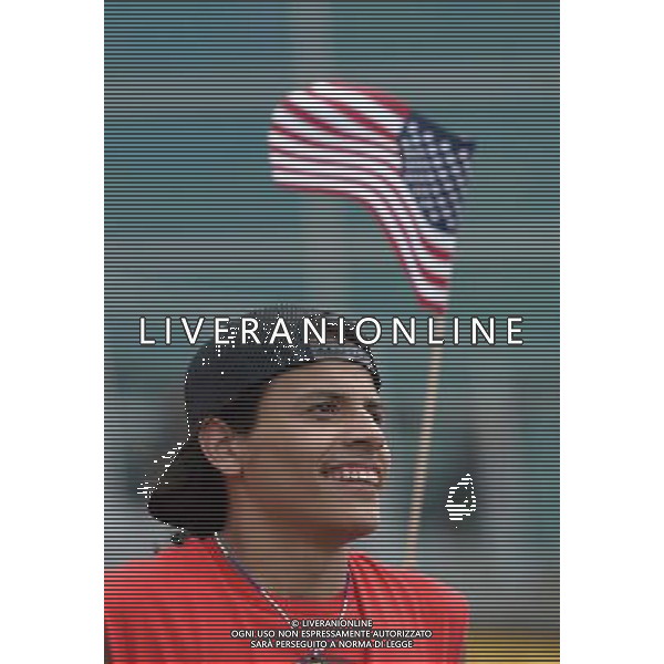 (140626) -- WASHINGTON D.C., June 26, 2014 () -- A supporter of the U.S. reacts as he watches the broadcast of a Group G match between the U.S. and Germany of 2014 FIFA World Cup at the National Harbor, Maryland, the United States, on June 26, 2014. Germany won 1-0 over the U.S. on Thursday. Germany and the U.S. enter Round of 16 from Group G. (/Yin Bogu)(pcy) ©PHOTOSHOT/Agenzia Aldo Liverani sas - ITALY ONLY - EDITORIAL USE ONLY - Stati Uniti vs Germania partita del Gruppo G Coppa del mondo FIFA 2014 26 giugno 2014. Germania ha vinto 1-0