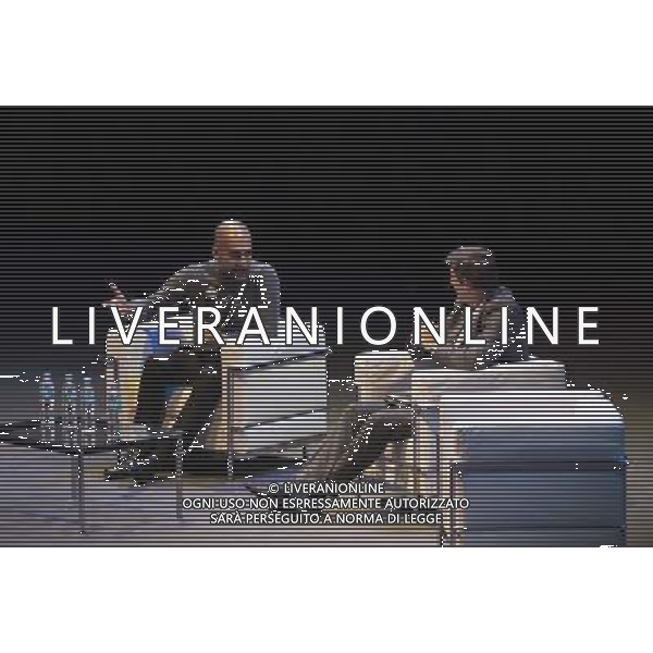 (140627) -- BUENOS AIRES, June 27, 2014 () -- The Spanish Josep \'Pep\' Guardiola (L), current coach of the German team Bayern Munich, talks with Argentinean journalist, Juan Pablo Varsky (R), during the conference \'The FIFA World Cup, according to Pep\', in the Luna Park Stadium, in the city of Buenos Aires, capital of Argentina, on June 26, 2014. (/Martin Zabala) ©PHOTOSHOT/Agenzia Aldo Liverani sas - ITALY ONLY - EDITORIAL USE ONLY - Josep \'Pep\' Guardiola, allenatore della squadra tedesca del Bayern Monaco, allo stadio Luna Park, nella citta\' di Buenos Aires, capitale dell\'Argentina, il 26 giugno 2014