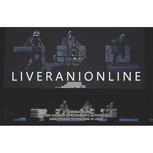 (140627) -- BUENOS AIRES, June 27, 2014 () -- The Spanish Josep \'Pep\' Guardiola (L), current coach of the German team Bayern Munich, talks with Argentinean journalist, Juan Pablo Varsky (C) and the actor Guillermo Francella during the conference \'The FIFA World Cup, according to Pep\', in the Luna Park Stadium, in the city of Buenos Aires, capital of Argentina, on June 26, 2014. (/Martin Zabala) ©PHOTOSHOT/Agenzia Aldo Liverani sas - ITALY ONLY - EDITORIAL USE ONLY - Josep \'Pep\' Guardiola, allenatore della squadra tedesca del Bayern Monaco, allo stadio Luna Park, nella citta\' di Buenos Aires, capitale dell\'Argentina, il 26 giugno 2014