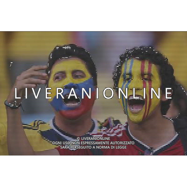 (140628) -- RIO DE JANEIRO, June 28, 2014 () -- Colombia\'s fans pose before a Round of 16 match between Colombia and Uruguay of 2014 FIFA World Cup at the Estadio do Maracana Stadium in Rio de Janeiro, Brazil, on June 28, 2014.(/Xu Zijian)(rh) ©PHOTOSHOT/Agenzia Aldo Liverani sas - ITALY ONLY - EDITORIAL USE ONLY - Uruguay vs Colombia Coppa del Mondo FIFA 2014 Estadio do Stadio Maracana\' di Rio de Janeiro, in Brasile, il 28 giugno 2014. La Colombia ha vinto per 2-0 contro l\'Uruguay e si qualifica per Quarti di finale