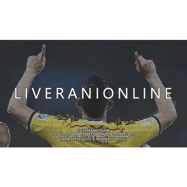 (140628) -- RIO DE JANEIRO, June 28, 2014 () -- Colombia\'s James Rodriguez celebrates his first goal during a Round of 16 match between Colombia and Uruguay of 2014 FIFA World Cup at the Estadio do Maracana Stadium in Rio de Janeiro, Brazil, on June 28, 2014. Colombia won 2-0 over Uruguay and qualified for Quarter-finals on Saturday.(/Wang Lili)(pcy) AG ALDO LIVERANI SAS ONLY ITALY
