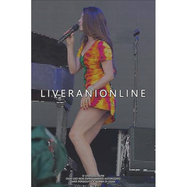 Lana del Rey, real name Elizabeth Woolridge Grant, performs on the Pyramid Stage, at Glatstonbury Festival 2014, Worthy Farm, Pilton, Somerset UK on 28th June 2014. In this shot she bends down and shows her knickers AG ALDO LIVERANI SAS ONLY ITALY