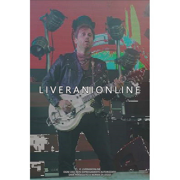 Dan Auerbach of American duo The Black Keys perform on The Pyramid Stage at Glastonbury Festival 2014, Worthy Farm, Pilton, Somerset, UK on Sunday 29th June 2014. AG ALDO LIVERANI SAS ONLY ITALY