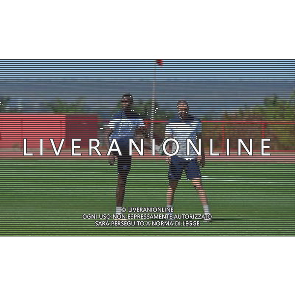 Paul POGBA / Karim BENZEMA - 29.06.2014 - Entrainement Equipe de France - Coupe du Monde 2014 Photo : Dave Winter / Icon Sport /Agenzia Aldo Liverani sas - ITALY ONLY - Allenamento della nazionale di calcio della francia - Coppa Mondo FIFA Brasile 2014