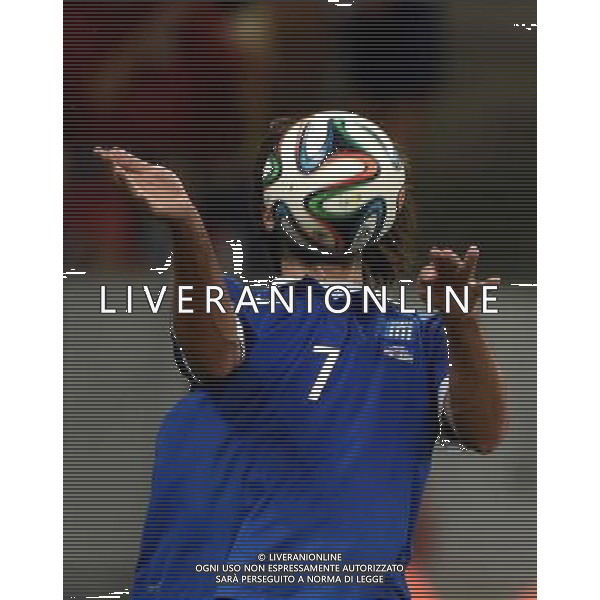 (140629) -- RECIFE, June 29, 2014 () -- Greece\'s Giorgios Samaras stops the ball during a Round of 16 match between Costa Rica and Greece of 2014 FIFA World Cup at the Arena Pernambuco Stadium in Recife, Brazil, on June 29, 2014.(/Guo Yong)(rh) AG ALDO LIVERANI SAS ONLY ITALY