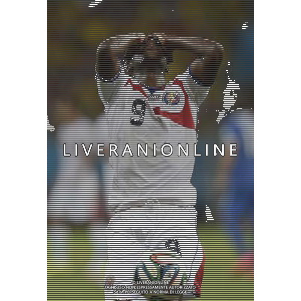 (140629) -- RECIFE, June 29, 2014 () -- Costa Rica\'s Joel Campbell reacts during a Round of 16 match between Costa Rica and Greece of 2014 FIFA World Cup at the Arena Pernambuco Stadium in Recife, Brazil, on June 29, 2014.(/Yang Lei)(xzj) AG ALDO LIVERANI SAS ONLY ITALY