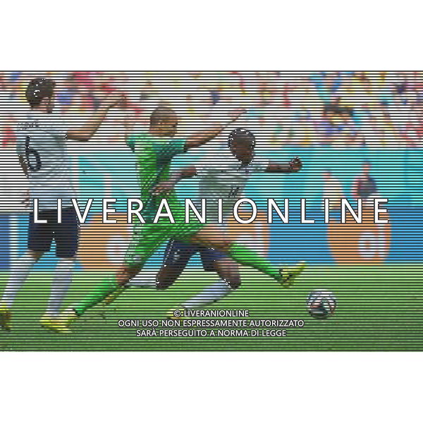 Blaise MATUIDI / Peter ODEMWINGIE - 30.06.2014 - France / Nigeria - 1/8Finale - Coupe du Monde 2014 -Brasilia Photo : Dave Winter / Icon Sport *** Local Caption *** AG ALDO LIVERANI SAS ONLY ITALY *** Local Caption *** AG ALDO LIVERANI SAS ONLY ITALY