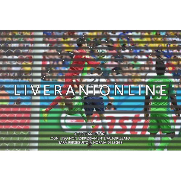 Hugo LLORIS / Peter ODEMWINGIE / Laurent KOSCIELNY - 30.06.2014 - France / Nigeria - 1/8Finale - Coupe du Monde 2014 -Brasilia Photo : Dave Winter / Icon Sport *** Local Caption *** AG ALDO LIVERANI SAS ONLY ITALY *** Local Caption *** AG ALDO LIVERANI SAS ONLY ITALY