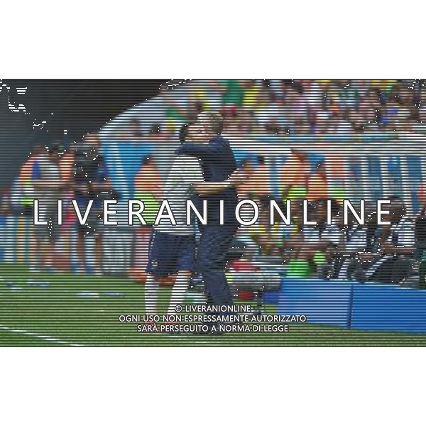 Joie Mathieu VALBUENA / Didier DESCHAMPS - 30.06.2014 - France / Nigeria - 1/8Finale - Coupe du Monde 2014 -Brasilia Photo : Dave Winter / Icon Sport *** Local Caption *** AG ALDO LIVERANI SAS ONLY ITALY *** Local Caption *** AG ALDO LIVERANI SAS ONLY ITALY