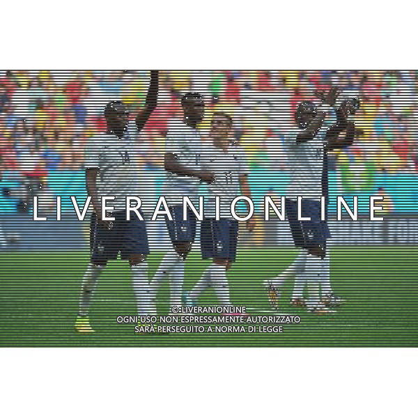 Joie Paul POGBA / Antoine GRIEZMANN - 30.06.2014 - France / Nigeria - 1/8Finale - Coupe du Monde 2014 -Brasilia Photo : Dave Winter / Icon Sport *** Local Caption *** AG ALDO LIVERANI SAS ONLY ITALY *** Local Caption *** AG ALDO LIVERANI SAS ONLY ITALY