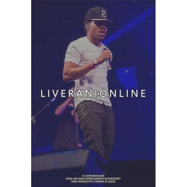 American hip hop rapper Chance The Rapper (born Chancelor Bennett) performs on The John Peel Stage at Glastonbury Festival 2014, Worthy Farm, Pilton, Somerset, UK on Sunday 29th June 2014. ©photoshot/Agenzia Aldo Liverani sas - ITALY ONLY - EDITORIAL USE ONLY