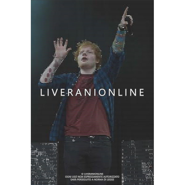 English singer-songwriter Ed Sheeran performs on The Pyramid Stage at Glastonbury Festival 2014, Worthy Farm, Pilton, Somerset, UK on Sunday 29th June 2014. ©photoshot/Agenzia Aldo Liverani sas - ITALY ONLY - EDITORIAL USE ONLY