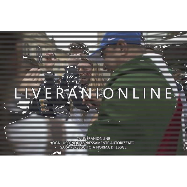 (140630) --PORTO ALEGRE, June 30, 2014 () -- Supporters of Germany and Algeria cheer while waiting to watch a Round of 16 match between Germany and Algeria of 2014 FIFA World Cup, in downtown Porto Alegre, Brazil, on June 30, 2014. (/Guillermo Arias)(pcy) ©photoshot/Agenzia Aldo Liverani sas - ITALY ONLY - EDITORIAL USE ONLY - Germania Vs Algeria Coppa del Mondo FIFA World Cup presso l\'Estadio Stadio Beira-Rio di Porto Alegre, in Brasile, il 30 giugno 2014