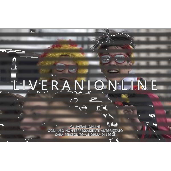 (140630) --PORTO ALEGRE, June 30, 2014 () -- Supporters of Germany wait to watch a Round of 16 match between Germany and Algeria of 2014 FIFA World Cup, in downtown Porto Alegre, Brazil, on June 30, 2014. (/Guillermo Arias)(pcy) ©photoshot/Agenzia Aldo Liverani sas - ITALY ONLY - EDITORIAL USE ONLY - Germania Vs Algeria Coppa del Mondo FIFA World Cup presso l\'Estadio Stadio Beira-Rio di Porto Alegre, in Brasile, il 30 giugno 2014