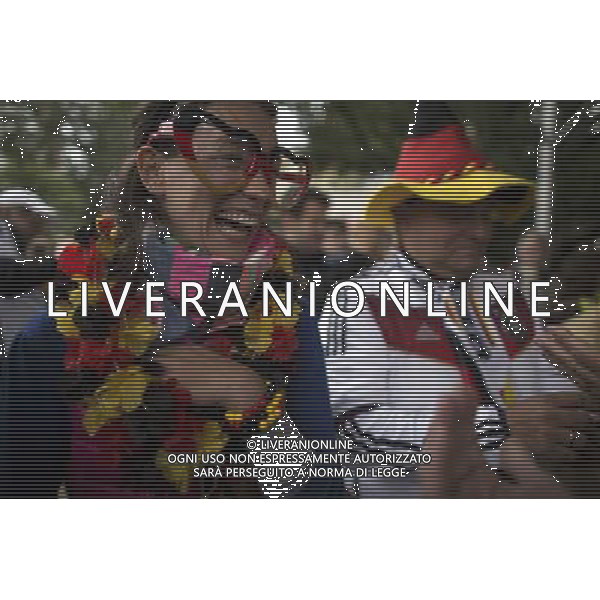 (140630) --PORTO ALEGRE, June 30, 2014 () -- A supporter of Germany is seen before a Round of 16 match between Germany and Algeria of 2014 FIFA World Cup, in downtown Porto Alegre, Brazil, on June 30, 2014. (/Guillermo Arias)(pcy) ©photoshot/Agenzia Aldo Liverani sas - ITALY ONLY - EDITORIAL USE ONLY - Germania Vs Algeria Coppa del Mondo FIFA World Cup presso l\'Estadio Stadio Beira-Rio di Porto Alegre, in Brasile, il 30 giugno 2014