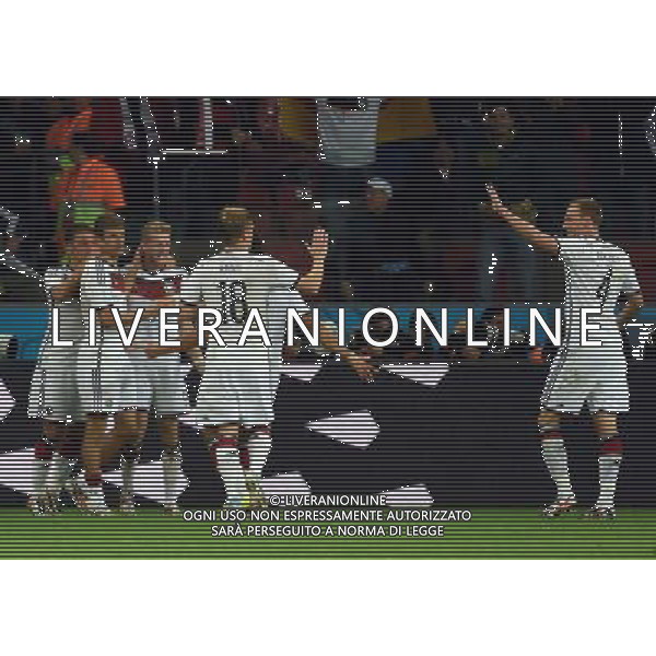 (140630) -- PORTO ALEGRE, June 30, 2014 () -- Germany\'s Andre Schurrle (3rd L) celebrates a goal during the extra time of a Round of 16 match between Germany and Algeria of 2014 FIFA World Cup at the Estadio Beira-Rio Stadium in Porto Alegre, Brazil, on June 30, 2014. (/Li Ga)(pcy) ©photoshot/Agenzia Aldo Liverani sas - ITALY ONLY - EDITORIAL USE ONLY - Germania Vs Algeria Coppa del Mondo FIFA World Cup presso l\'Estadio Stadio Beira-Rio di Porto Alegre, in Brasile, il 30 giugno 2014