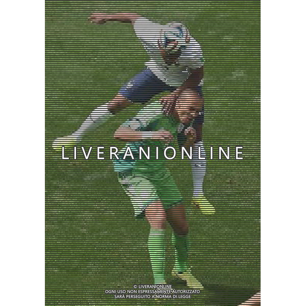 (140630) -- BRASILIA, June 30, 2014 () -- France\'s Patrice Evra vies with Nigeria\'s Peter Osaze Odemwingie during a Round of 16 match between France and Nigeria of 2014 FIFA World Cup at the Estadio Nacional Stadium in Brasilia, Brazil, on June 30, 2014. (/Liu Dawei)(rh) ©photoshot/Agenzia Aldo Liverani sas - ITALY ONLY - EDITORIAL USE ONLY - Francia v Nigeria Coppa del Mondo FIFA 2014 Nacional stadio Estadio in Brasilia, Brasile, 30 giugno 2014