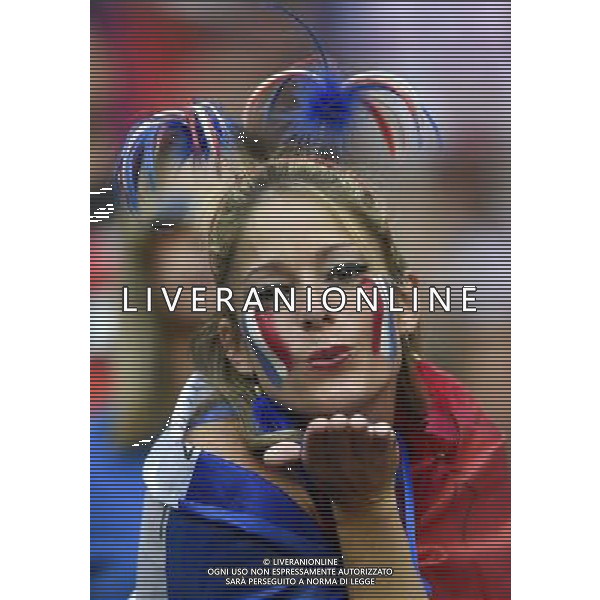 (140630) -- BRASILIA, June 30, 2014 () -- A France\'s fan poses before a Round of 16 match between France and Nigeria of 2014 FIFA World Cup at the Estadio Nacional Stadium in Brasilia, Brazil, on June 30, 2014. (/Qi Heng)(rh) ©photoshot/Agenzia Aldo Liverani sas - ITALY ONLY - EDITORIAL USE ONLY - Francia v Nigeria Coppa del Mondo FIFA 2014 Nacional stadio Estadio in Brasilia, Brasile, 30 giugno 2014