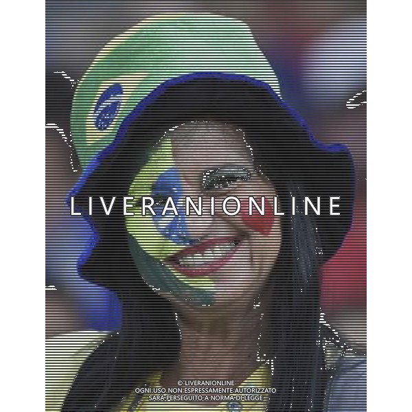 (140629) -- RECIFE, June 29, 2014 () -- A football fan poses before a Round of 16 match between Costa Rica and Greece of 2014 FIFA World Cup at the Arena Pernambuco Stadium in Recife, Brazil, on June 29, 2014.(/Lui Siu Wai)(pcy) ©photoshot/Agenzia Aldo Liverani sas - ITALY ONLY - EDITORIAL USE ONLY - Costa Rica Vs Grecia Coppa del mondo FIFA 2014 allo stadio Arena Pernambuco di Recife, in Brasile, il 29 giugno 2014