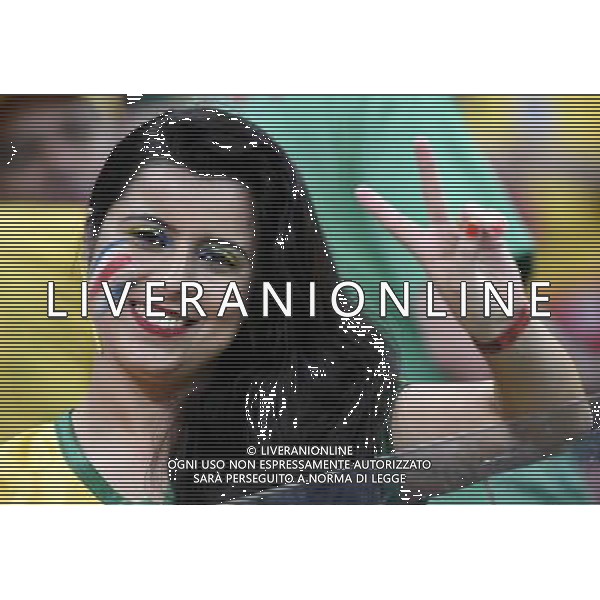 (140629) -- RECIFE, June 29, 2014 () -- A supporter of Costa Rica poses before a Round of 16 match between Costa Rica and Greece of 2014 FIFA World Cup at the Arena Pernambuco Stadium in Recife, Brazil, on June 29, 2014.(/Lui Siu Wai)(pcy) ©photoshot/Agenzia Aldo Liverani sas - ITALY ONLY - EDITORIAL USE ONLY - Costa Rica Vs Grecia Coppa del mondo FIFA 2014 allo stadio Arena Pernambuco di Recife, in Brasile, il 29 giugno 2014