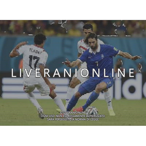 (140629) -- RECIFE, June 29, 2014 () -- Greece\'s Giorgios Samaras (R) competes during a Round of 16 match between Costa Rica and Greece of 2014 FIFA World Cup at the Arena Pernambuco Stadium in Recife, Brazil, on June 29, 2014.(/Yang Lei)(xzj) ©photoshot/Agenzia Aldo Liverani sas - ITALY ONLY - EDITORIAL USE ONLY - Costa Rica Vs Grecia Coppa del mondo FIFA 2014 allo stadio Arena Pernambuco di Recife, in Brasile, il 29 giugno 2014