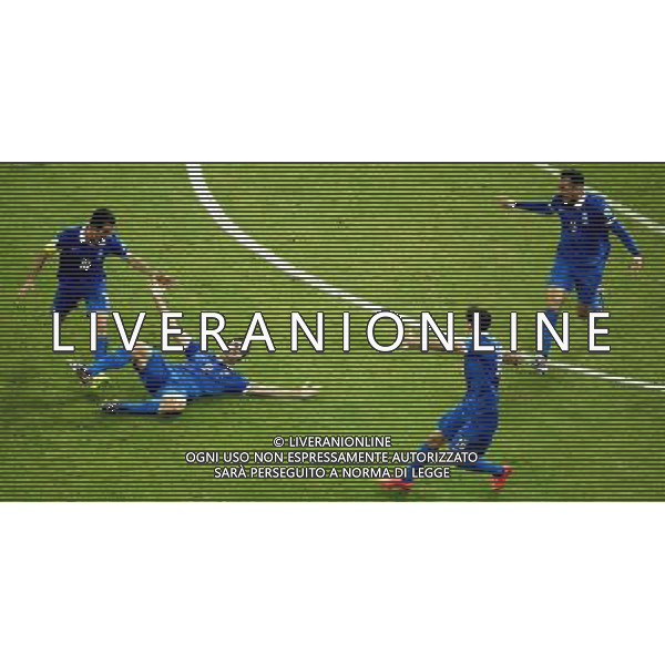 (140629) -- RECIFE, June 29, 2014 () -- Greece\'s players celebrate the goal during a Round of 16 match between Costa Rica and Greece of 2014 FIFA World Cup at the Arena Pernambuco Stadium in Recife, Brazil, on June 29, 2014.(/Cao Can)(rh) ©photoshot/Agenzia Aldo Liverani sas - ITALY ONLY - EDITORIAL USE ONLY - Costa Rica Vs Grecia Coppa del mondo FIFA 2014 allo stadio Arena Pernambuco di Recife, in Brasile, il 29 giugno 2014