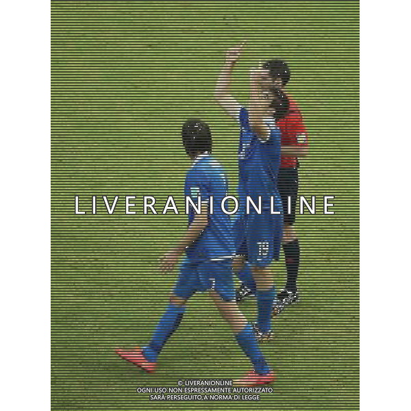(140629) -- RECIFE, June 29, 2014 () -- Greece\'s Sokratis Papastathopoulos (C) celebrates the goal during a Round of 16 match between Costa Rica and Greece of 2014 FIFA World Cup at the Arena Pernambuco Stadium in Recife, Brazil, on June 29, 2014.(/Cao Can)(rh) ©photoshot/Agenzia Aldo Liverani sas - ITALY ONLY - EDITORIAL USE ONLY - Costa Rica Vs Grecia Coppa del mondo FIFA 2014 allo stadio Arena Pernambuco di Recife, in Brasile, il 29 giugno 2014