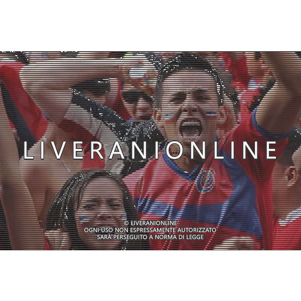 (140630) -- SAN JOSE, June 30, 2014 () -- Costa Rican fans react after a Round of 16 match of 2014 Brazil FIFA World Cup between Costa Rica and Greece, in the Democracy Square, in San Jose, Costa Rica, on June 29, 2014. Costa Rica defeated Greece and advanced to the phase of quarterfinals. (/Kent Gilbert) (jp) (sp) ©photoshot/Agenzia Aldo Liverani sas - ITALY ONLY - EDITORIAL USE ONLY - Costa Rica Vs Grecia Coppa del mondo FIFA 2014 allo stadio Arena Pernambuco di Recife, in Brasile, il 29 giugno 2014