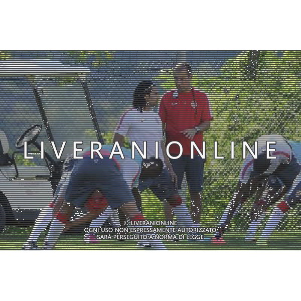 Radamel FALCAO / Leonardo Jardim - 30.06.2014 - Reprise Entrainement Monaco - Ligue 1 Photo : Olivier Anrigo / Icon Sport AG ALDO LIVERANI SAS ONLY ITALY
