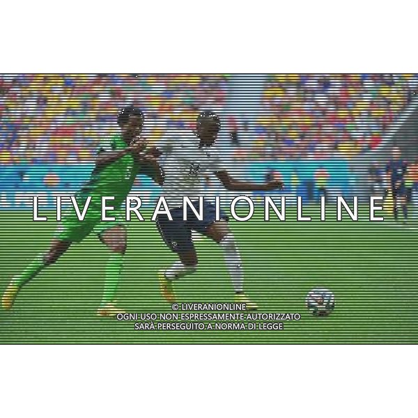 Blaise MATUIDI / Efe AMBROSE - 30.06.2014 - France / Nigeria - 1/8Finale - Coupe du Monde 2014 -Brasilia Photo : Dave Winter / Icon Sport *** Local Caption *** /Agenzia Aldo Liverani sas - ONLY ITALY - Francia v Nigeria Coppa del Mondo FIFA 2014 Nacional stadio Estadio in Brasilia, Brasile, 30 giugno 2014 *** Local Caption *** /Agenzia Aldo Liverani sas - ONLY ITALY - Francia v Nigeria Coppa del Mondo FIFA 2014 Nacional stadio Estadio in Brasilia, Brasile, 30 giugno 2014
