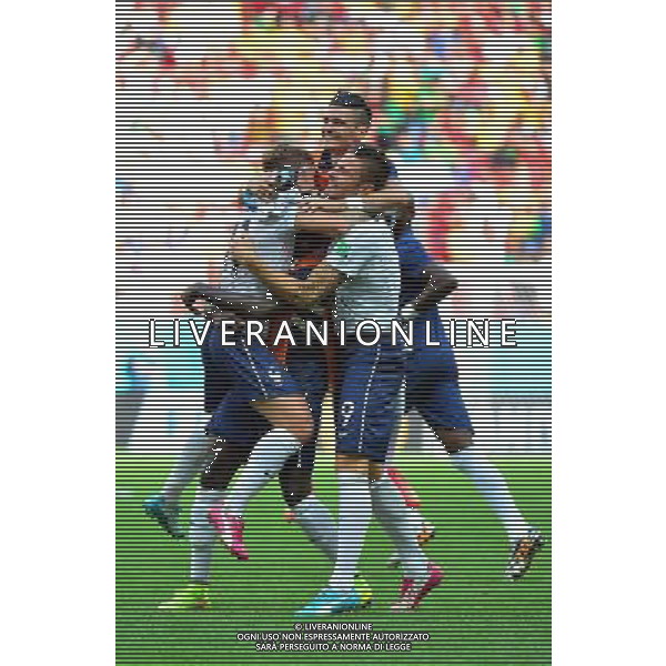 Joie France - Antoine GRIEZMANN / Mamadou SAKHO / Olivier GIROUD / Remy CABELLA - 30.06.2014 - France / Nigeria - 1/8Finale - Coupe du Monde 2014 -Brasilia Photo : Dave Winter / Icon Sport *** Local Caption *** /Agenzia Aldo Liverani sas - ONLY ITALY - Francia v Nigeria Coppa del Mondo FIFA 2014 Nacional stadio Estadio in Brasilia, Brasile, 30 giugno 2014 *** Local Caption *** /Agenzia Aldo Liverani sas - ONLY ITALY - Francia v Nigeria Coppa del Mondo FIFA 2014 Nacional stadio Estadio in Brasilia, Brasile, 30 giugno 2014