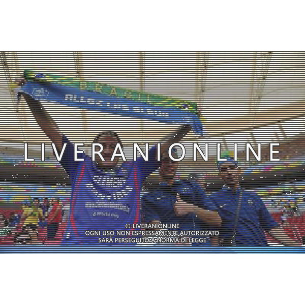 Supporters France - Clement d\'Antibes - 30.06.2014 - France / Nigeria - 1/8Finale - Coupe du Monde 2014 -Brasilia Photo : Dave Winter / Icon Sport *** Local Caption *** /Agenzia Aldo Liverani sas - ONLY ITALY - Francia v Nigeria Coppa del Mondo FIFA 2014 Nacional stadio Estadio in Brasilia, Brasile, 30 giugno 2014 *** Local Caption *** /Agenzia Aldo Liverani sas - ONLY ITALY - Francia v Nigeria Coppa del Mondo FIFA 2014 Nacional stadio Estadio in Brasilia, Brasile, 30 giugno 2014