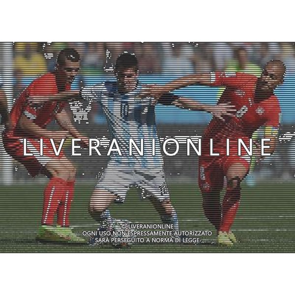 FIFA World Cup Brasile 2014 Ottavi di Finale San Paolo - 01.07.2014 Argentina-Svizzera Nella Foto:messi inler xhaka /Ph.Vitez-Ag. Aldo Liverani