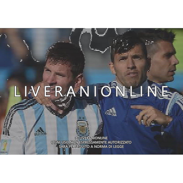 FIFA World Cup Brasile 2014 Ottavi di Finale San Paolo - 01.07.2014 Argentina-Svizzera Nella Foto:messi esulta con aguero /Ph.Vitez-Ag. Aldo Liverani